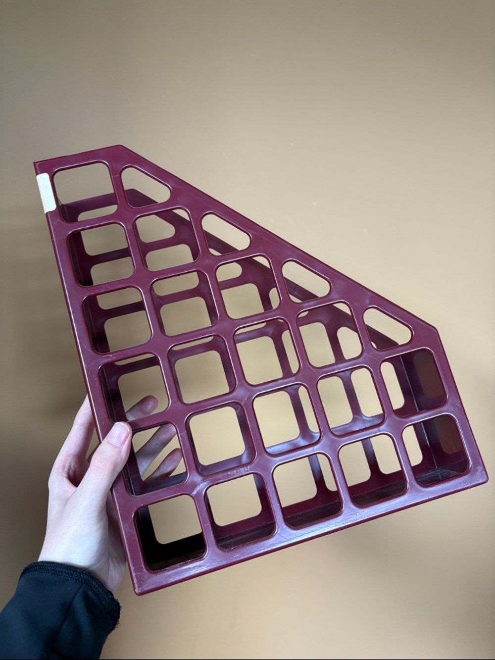 Maroon Plastic Magazine File Holder - Office Storage